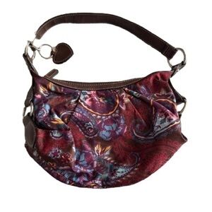 Rosetti Y2K Multicolor Paisley Hobo Bag • Heart Tag • Boho Shoulder Bag
